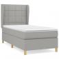 Preview: Boxspringbett mit Matratze Hellgrau 90x190 cm Stoff