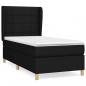 Preview: Boxspringbett mit Matratze Schwarz 90x190 cm Stoff