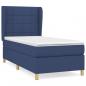 Preview: Boxspringbett mit Matratze Blau 90x190 cm Stoff