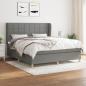 Preview: ARDEBO.de - Boxspringbett mit Matratze Dunkelgrau 160x200 cm Stoff