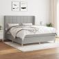 Preview: ARDEBO.de - Boxspringbett mit Matratze Hellgrau 180x200 cm Stoff