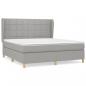 Preview: Boxspringbett mit Matratze Hellgrau 180x200 cm Stoff