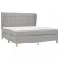 Preview: Boxspringbett mit Matratze Hellgrau 180x200 cm Stoff