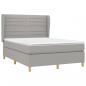 Preview: Boxspringbett mit Matratze Hellgrau 140x190 cm Stoff