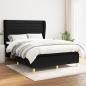 Preview: ARDEBO.de - Boxspringbett mit Matratze Schwarz 140x190 cm Stoff