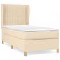 Preview: Boxspringbett mit Matratze Creme 90x190 cm Stoff