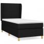 Preview: Boxspringbett mit Matratze Schwarz 90x200 cm Stoff