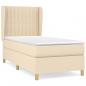 Preview: Boxspringbett mit Matratze Creme 90x200 cm Stoff