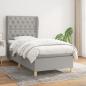 Preview: ARDEBO.de - Boxspringbett mit Matratze Hellgrau 80x200 cm Stoff