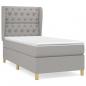 Preview: Boxspringbett mit Matratze Hellgrau 80x200 cm Stoff