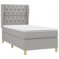 Preview: Boxspringbett mit Matratze Hellgrau 80x200 cm Stoff