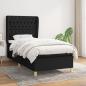 Preview: ARDEBO.de - Boxspringbett mit Matratze Schwarz 90x200 cm Stoff