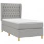 Preview: Boxspringbett mit Matratze Hellgrau 100x200 cm Stoff