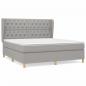 Preview: Boxspringbett mit Matratze Hellgrau 160x200 cm Stoff