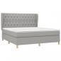 Preview: Boxspringbett mit Matratze Hellgrau 160x200 cm Stoff