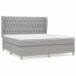 Preview: Boxspringbett mit Matratze Hellgrau 180x200 cm Stoff