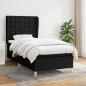 Preview: ARDEBO.de - Boxspringbett mit Matratze Schwarz 90x190 cm Stoff