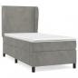 Preview: Boxspringbett mit Matratze Hellgrau 100x200 cm Samt