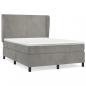 Preview: Boxspringbett mit Matratze Hellgrau 140x190 cm Samt