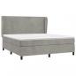 Preview: Boxspringbett mit Matratze Hellgrau 160x200 cm Samt