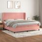 Preview: ARDEBO.de - Boxspringbett mit Matratze Rosa 200x200 cm Samt