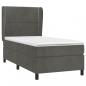 Preview: Boxspringbett mit Matratze Dunkelgrau 100x200 cm Samt