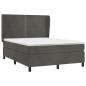 Preview: Boxspringbett mit Matratze Dunkelgrau 140x200 cm Samt