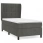 Preview: Boxspringbett mit Matratze Dunkelgrau 90x190 cm Samt