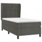 Preview: Boxspringbett mit Matratze Dunkelgrau 90x190 cm Samt