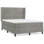 Preview: Boxspringbett mit Matratze Hellgrau 140x190 cm Samt