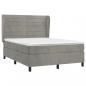 Preview: Boxspringbett mit Matratze Hellgrau 140x190 cm Samt