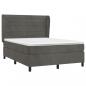 Preview: Boxspringbett mit Matratze Dunkelgrau 140x190 cm Samt