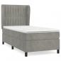 Preview: Boxspringbett mit Matratze Hellgrau 80x200 cm Samt