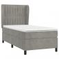 Preview: Boxspringbett mit Matratze Hellgrau 90x190 cm Samt