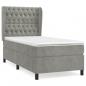 Preview: Boxspringbett mit Matratze Hellgrau 80x200 cm Samt