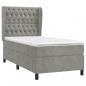 Preview: Boxspringbett mit Matratze Hellgrau 80x200 cm Samt