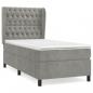 Preview: Boxspringbett mit Matratze Hellgrau 90x200 cm Samt