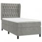 Preview: Boxspringbett mit Matratze Hellgrau 100x200 cm Samt