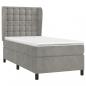 Preview: Boxspringbett mit Matratze Hellgrau 80x200 cm Samt