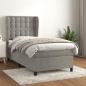 Preview: ARDEBO.de - Boxspringbett mit Matratze Hellgrau 90x190 cm Samt