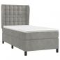 Preview: Boxspringbett mit Matratze Hellgrau 90x190 cm Samt