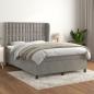 Preview: ARDEBO.de - Boxspringbett mit Matratze Hellgrau 140x190 cm Samt