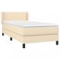 Preview: Boxspringbett mit Matratze Creme 90x200 cm Stoff