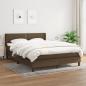 Preview: ARDEBO.de - Boxspringbett mit Matratze Dunkelbraun 140x190 cm Stoff