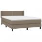 Preview: Boxspringbett mit Matratze Taupe 140x200 cm Stoff