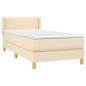 Preview: Boxspringbett mit Matratze Creme 90x200 cm Stoff