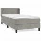 Preview: Boxspringbett mit Matratze Hellgrau 90x200 cm Samt