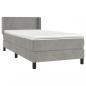 Preview: Boxspringbett mit Matratze Hellgrau 90x200 cm Samt