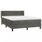 Preview: Boxspringbett mit Matratze Dunkelgrau 140x190 cm Samt