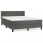 Preview: Boxspringbett mit Matratze Dunkelgrau 140x200 cm Samt